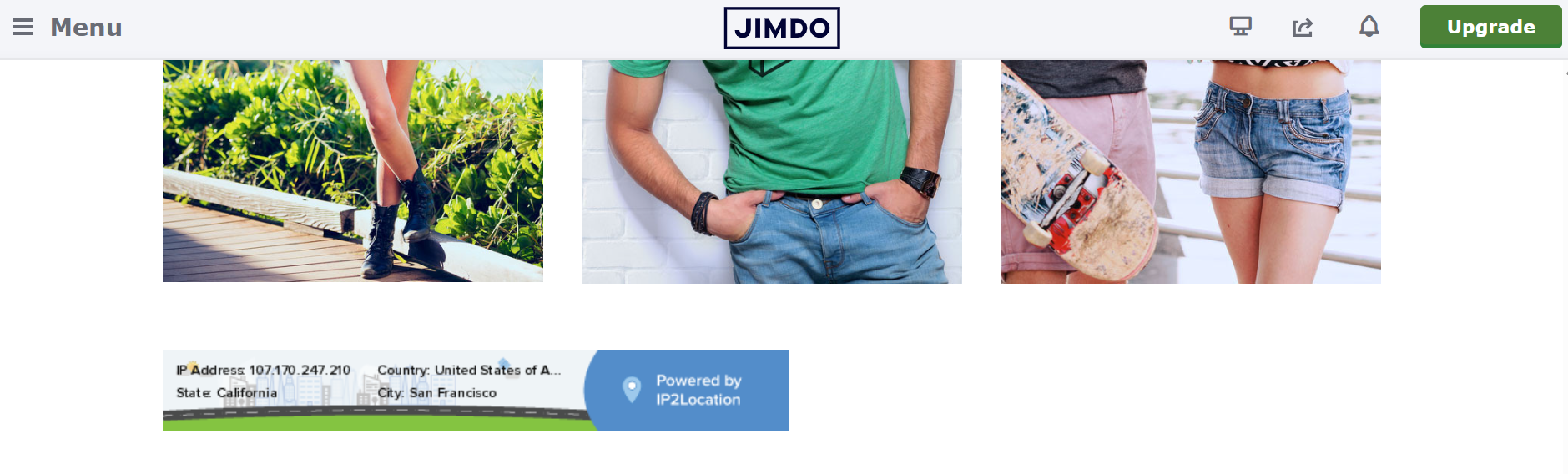 IP2Location™ Widgets in Jimdo