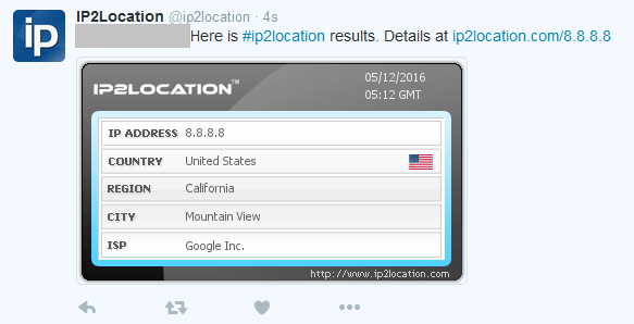 How to lookup IP location on Twitter - IP2Location.com