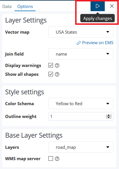 Save region maps for US settings