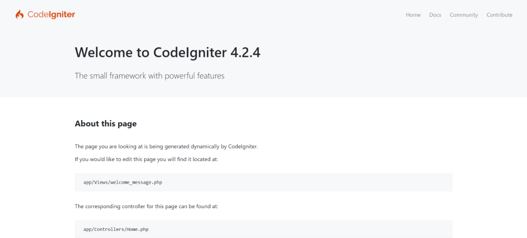 Configuration for CodeIgniter 4