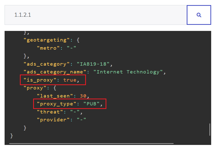 IP2Proxy Proxy Detection