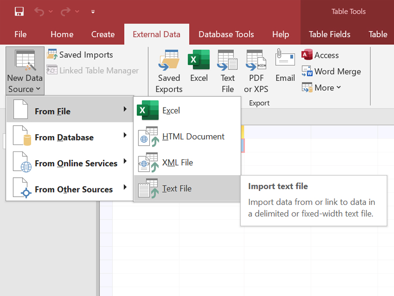 Import csv file database