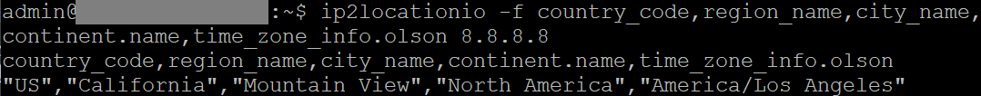 Filter the IP geolocation result by fields