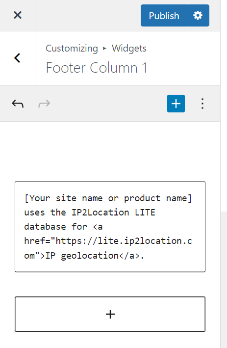 IP2Location LITE attribution HTML code