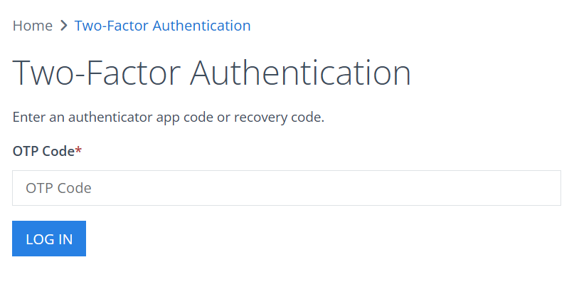 Login with Two-Factor Authentication